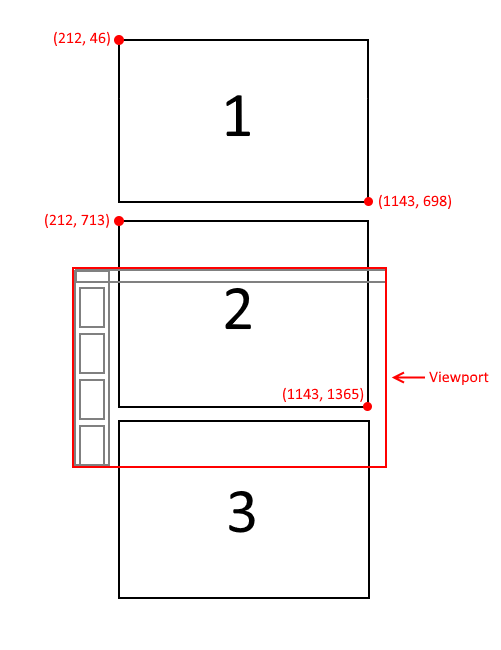 Window coordinates on scrolled page